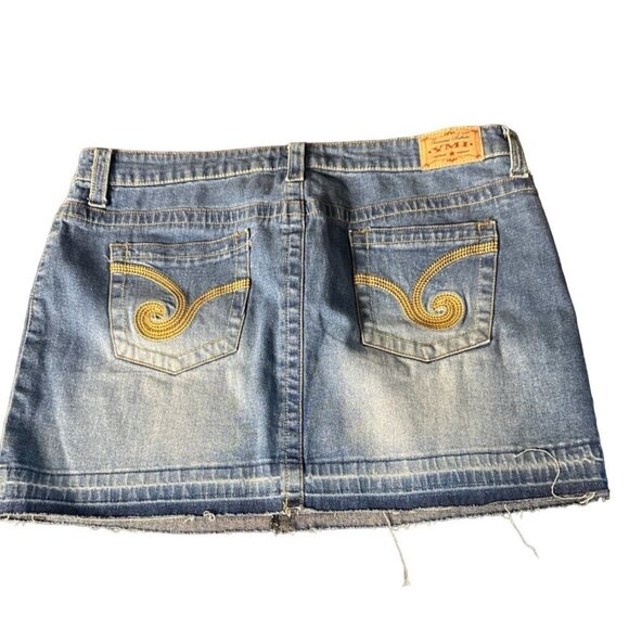 YMI Women Distressed Denim Short Skirt Size 13 Sku 1062 - Picture 7 of 12